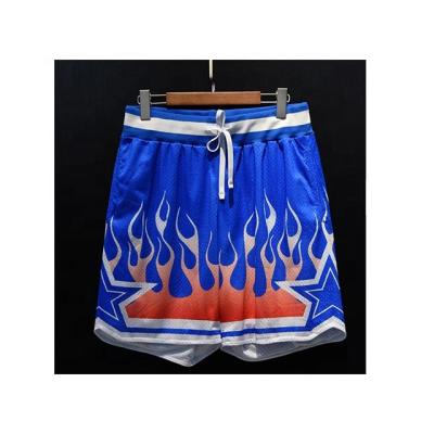 China Custom Made Mens Sublimation Color Block Vintage Logo Streetwear American Mesh Basketball Shorts Whole Antibacterial Double for sale