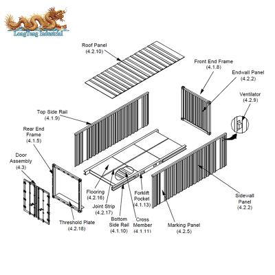 China Corten A Steel Bulk ISO Shipping Container Dry Spare Parts And Accessories Or Complete Set for sale