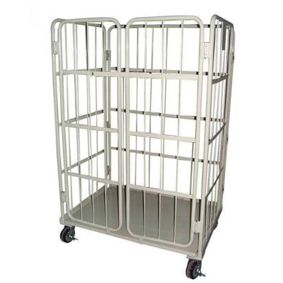 China Artistic Derusting Steel Wire Bending Rolling Trolley Tool Cart for Warehouse Logistic Workshop for sale