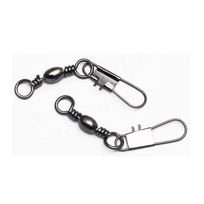 China Fishing Barrel Swivel Bearing Ball Bearing With Safety Snap Connector Fishing Accessories 22#~4/0# for sale