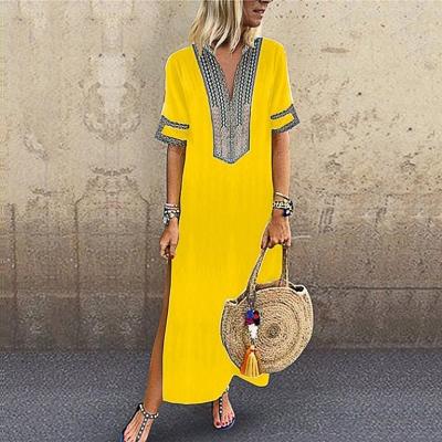 China 2021 Summer Plus Size Anti-static High Quality Women's Slim Diet Positioning Flower Long Sheaths Sports Women's Dress for sale