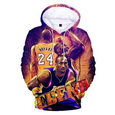 China High Quality Custom 3D Anti-Wrinkle All Over Print Short T-Shirt Bryant Summer Casual Hooded Pullover Hoodies KOBE Sweatshirt for sale