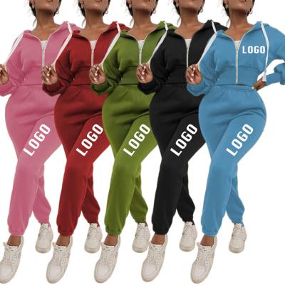 China Wholesale Waterproof Women Tracksuit Set Sweatpants Cotton Sweat Suits Custom Logo Two Piece Jogging Set For Women Jogging Set Suits for sale