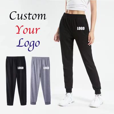 China Anti-Wrinkle Pants Sports Casual Pants Wholesale Custom Slim Women Fit 100% French Terry Cotton Women Joggers Sweatpants Stacked for sale