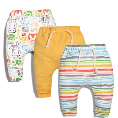 China 2021 High Quality Anti-wrinkle babies and boys 3 pcs set cartoon knitted pants kids baby 100% cotton leggings pants for sale