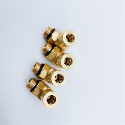 China Automation Equipment PH6-01 4-01 Copper Pneumatic Fittings Rotary Push Air Fittings 90 Degree Elbow for sale