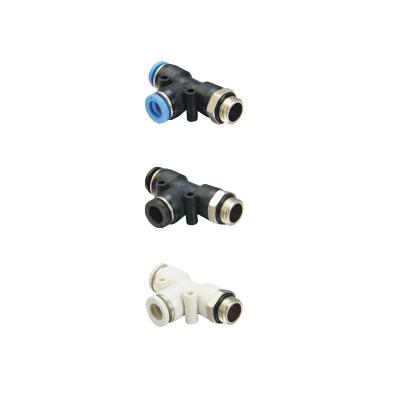 China Quick Connect Accessories Tee Hose Water Garden Automation Equipment Slip Lock Connector Three Way Reducing Pneumatic Hose Fittings for sale