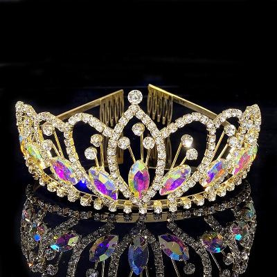 China Trendy and Elegant Fashionable Beauty Pageant with Cr Wedding Handmade Crystal Phantom Big Rhinestone Crown Headband Tiara Crown of the Latest for sale