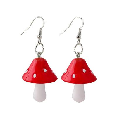 China Simple and cute Hiphop ladies fruit long earrings party mushroom red purple acrylic earrings dangle earrings for sale