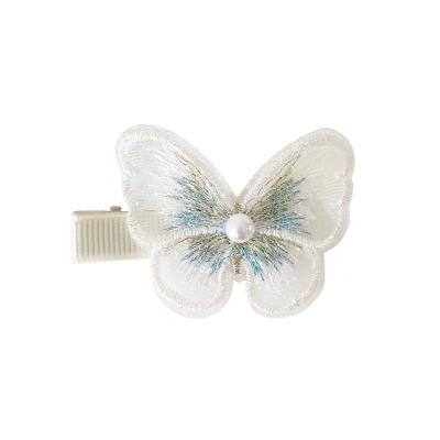 China South Korea Central Statistical Institute Hairpin Pearl Embroidery Butterfly Environmentally Friendly Fairy Strokes With Side Gauze Headdress Fashionable Sweet Girl Hairpin for sale