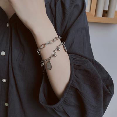 China Korean Version Of Retro Double-Layer Hip-Hop Hip-Hop Girlfriends Bracelet CIA Female Niche Design Of Simple Personality Style Jewelry for sale