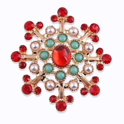 China ALLOY Japanese and Korean Vintage Sunflower Emerald Pearl Women's Vintage Jewelry Scarf Anti-glare Buckle Brooch Pin Stain Wholesale for sale