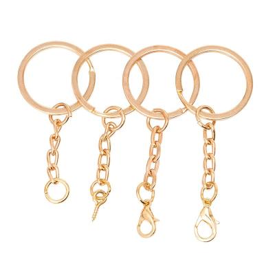 China Rose Gold Casual Promotional Metal DIY Split Key Ring with Key Chain Ring Parts Split Key Ring with Key Chain Buckle Open for sale