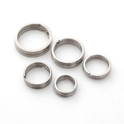 China 100pcs/Bag Casual 20mm 25mm 30mm 35mm 304 Stainless Steel Flat Ring Smooth Key Ring DIY Jewelry Accessories for sale