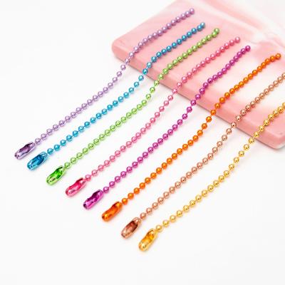 China Iron 11cm Colored Metal Beaded Chain Jewelry Beaded Electrophoresis Chain Process Hanging Chain Jewelry Making Jewelry Deliveries for sale