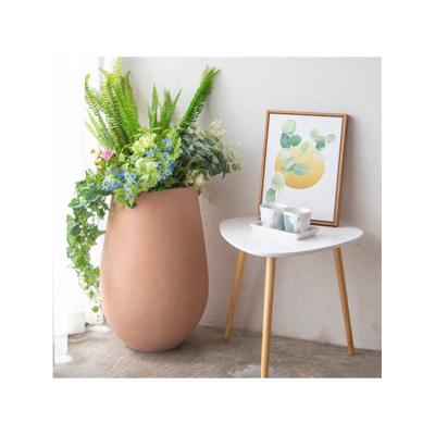 China New Arrival Garden Decoration Minimalist Modern Planter Succulent Pot Around Fiberglass Clay Flower Pots for sale