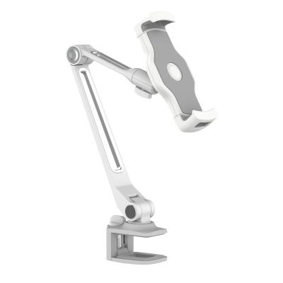 China Accessories 4-13 Inch Aluminum Metal Phone Clamp Arm Clamp Folding Base Mobile Phone Adjustable Aluminum Desktop Stand Holder ODM OEM for sale