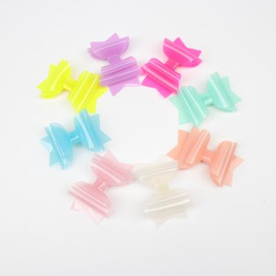 China Transparent Plastic Clear PVC 3 Inch Hair Bows For Girls Hair With Clips FK-01 for sale