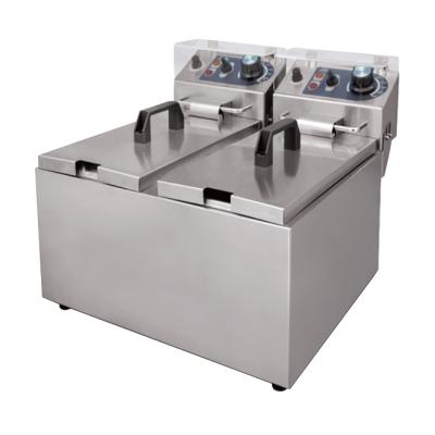 China Table Top Stainless Steel Electric Fryer 6+6L W390 x D440 x H275mm for sale