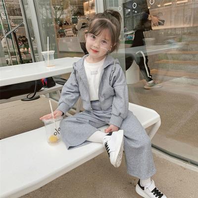 China 2021 New Autumn Fashion Korean Style Cotton Girls Casual Breathable Sports 2 Piece Suit for sale