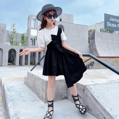 China Anti-wrinkle girls dress summer 2021 new big children's dress foreign style irregular skirt summer for sale