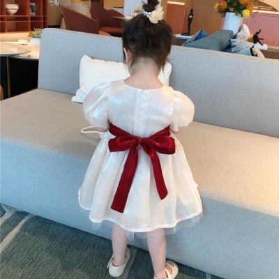 China Girls Summer Anti-static Dress 2021 New Anti-Static Princess Dress Skirt Breath Sleeve Baby White French Skirt for sale