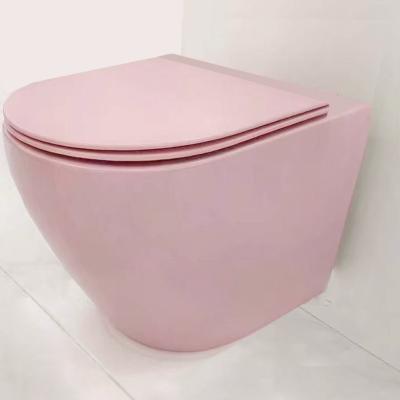 China CE Standard Red Luxury Red Luxury Red Cistern Toilet Room Bidet Wall Hung Rimless Matte Toilet Inc Hidden Movable Built-in Combination Cistern for sale