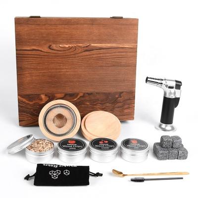 China New Cocktail Bar Disposable Foreign Wine Multi-flavor Sawdust Smoker Wooden Smoked Lid Set With Fast Delivery for sale