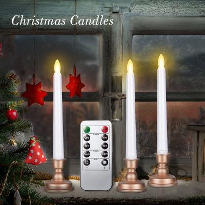 China Hot Selling Remote Control Electronic Flame 3D Candle Light Wedding Birthday Wedding Sill Tapered Conical Base Simulation Flame for sale