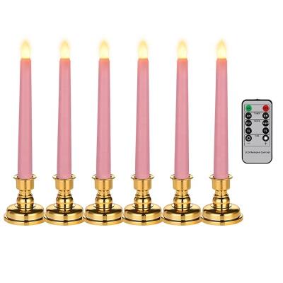 China Remote Control Pink Led Candle Light With Remote Control And Low Electronic Candle For Christmas Birthday Decoration Led Flickering Flame Candle for sale