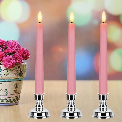 China 3D Simulation Remote Control Flame LED Candle Pole Instant Electronic Candle Long With Remote Christmas Candle Pink Candle With Low Suction Cup for sale