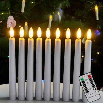 China Electronic Remote Control 3D Candle Light Simulates Flame Flickering With Base 10 Pole Birthday LED Head Long Timed Remote Control Candle for sale