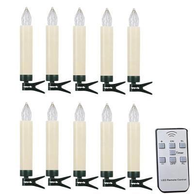 China Popular Remote Control Led Long Clip Candle Light Birthday Christmas Candle Light Electronic Small Simulation Candle Pole for sale