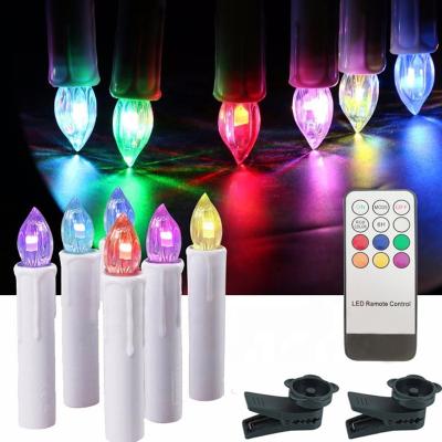 China Full Color 10cm Remote Control Candle Lights LED Christmas Strip Pole Wax Birthday Candles Halloween Decorations Can Be Timed for sale