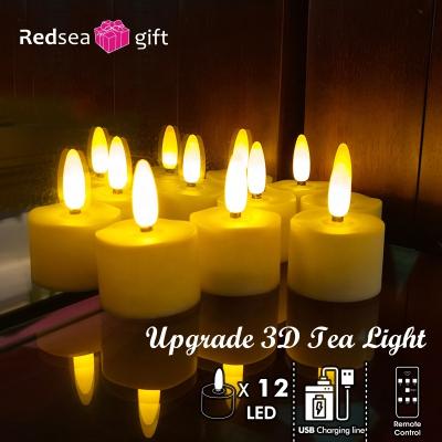 China USB rechargeable and remote control instant timing simulation simulation candle filling plastic wedding novel tea light led remote control electronic candle light for sale