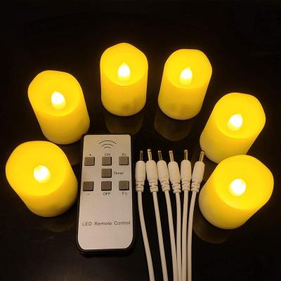 China USB Rechargable and Remote Control Refilling Smokeless Candle Christmas Halloween Christmas Tea Wax Birthday Wedding Tea Light with Lampshade Remote Control Candle for sale