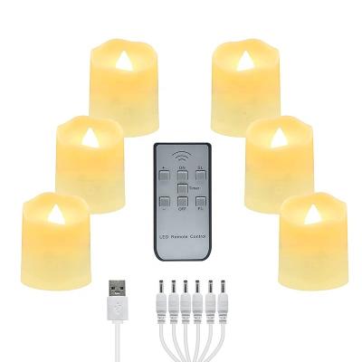 China Rechargeable and Remote Control Electronic Candle Lights Led Rechargeable Halloween Tea Wax Birthday Candles Christmas Candles for sale