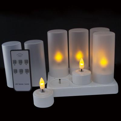 China Rechargeable and remote control new hot-selling electronic LED candle lamp can be rechargeable to simulate tea to wax small party atmosphere lamps for sale