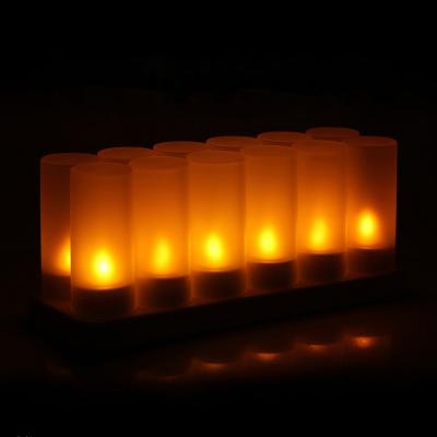 China New OEM rechargeable and remote control electronic candle lamp charging remote control led candle lamp birthday wedding decoration lights on stock fast shipping for sale