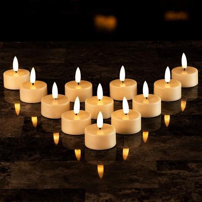 China Rechargeable and remote control rechargeable flickering tea light candles with filling base, like real candles, romantic for parties, events, wedding for sale