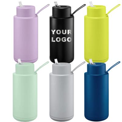 China Customization 34oz Stainless Steel Thermal Tumbler Water Bottles Wholesale Viable Travel Metal Milk Coffee Steel Water Bottle for sale