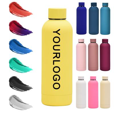 China 500ml 750ml Viable Soft Touch Paint Flask Stainless Steel Tumbler Cups In Bulk Rubber Insulated Steel Coffee Thermos for sale