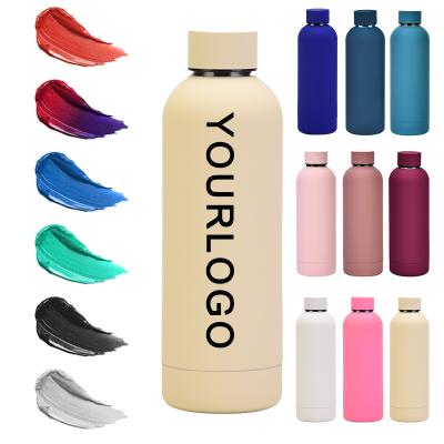 China 500ml 750ml Viable Soft Touch Rubber Paint Double Wall Vacuum Insulated Sports Thermal Flask Sports Steel Water Bottles With Bpa Free for sale