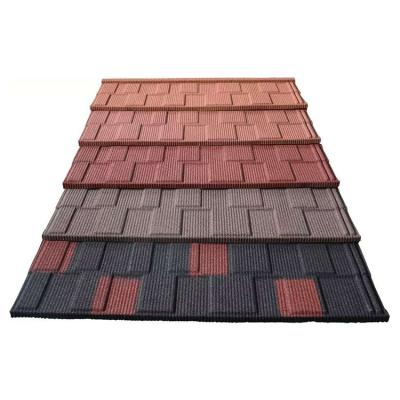 China Modern High Quality Color Coated House Roof Tiles Metal Colored Stone Shingle Tile for sale