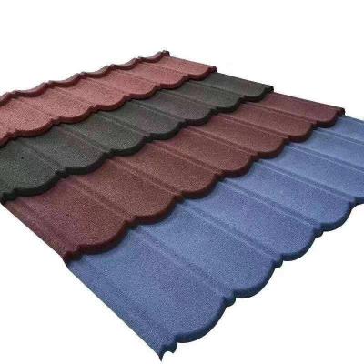 China Modern High Quality Coated Color Metal Stone Metal Roofing Tile Steel Stone Tile for sale