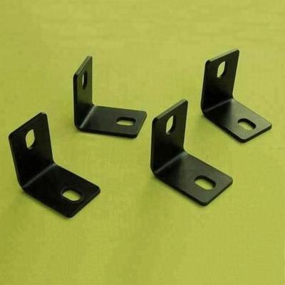 China Wall Customized Stamping Powder Coating Black Steel Small L Brackets for sale