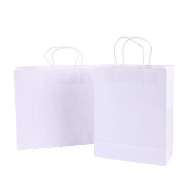 China Plain Recycled Materials Customizable Paper Sack Bag White Paper Mailing Bags With Handles for sale