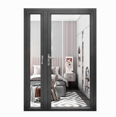 China Thermal Front Modern Villa Entrance Hurricane Proof Door Swing Break Security Aluminum Side Hung Door for sale