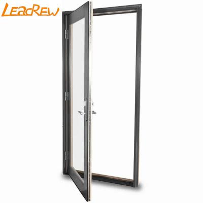 China Tempered Frosted Sound Insulation Soundproof Aluminum Swing Door For Bathroom Bedroom Durable Aluminum Casement Interior Doors for sale