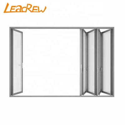 China Energy Saving Aluminum Folding Windproof Patio Doors Outswing Aluminum Bifold Door for sale